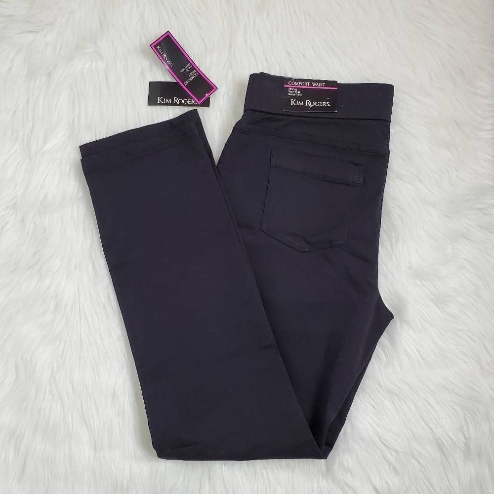 KIM ROGERS slim leg black dress pants size 10